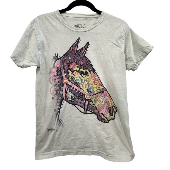 The mountain t-shirt women's size medium horse head profile green 100% cotton - Picture 7 of 7